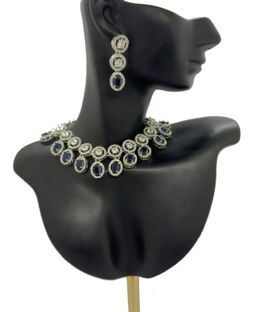 Women's Premium American Diamond studded necklace and earrings set