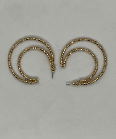 Golden beaded hoop earrings
