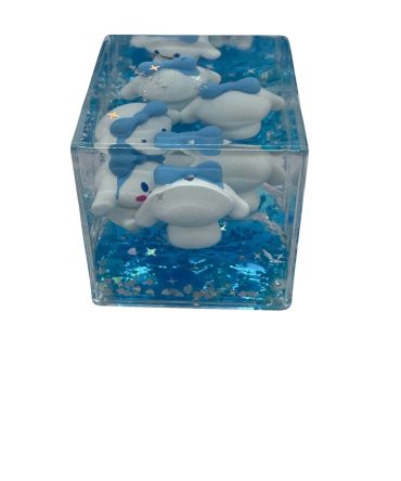Sanrio Characters Crystal Cot collectible diorama floating in liquid with star-shaped glitter