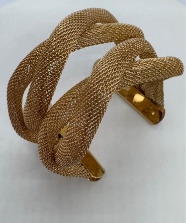 Golden Mesh Knot Cuff Bracelet