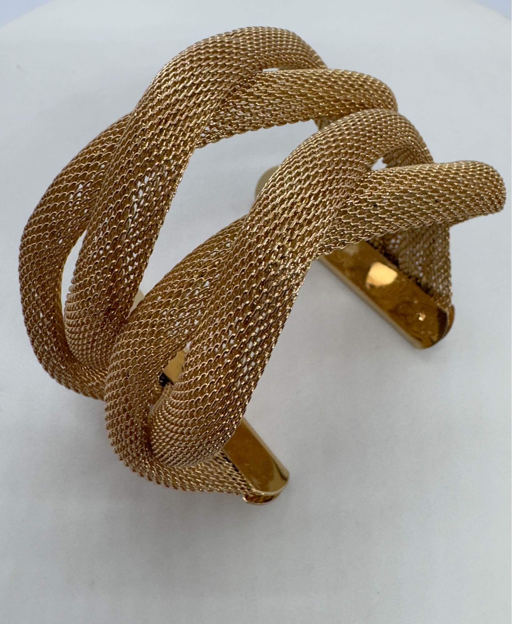 Golden Mesh Knot Cuff Bracelet