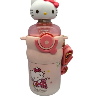 Sanrio Hello Kitty Kids Portable insulated Water Bottle featuring a shaking head doll design