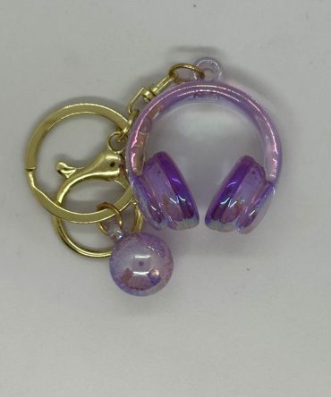 3D headphone-shaped keychain charm often used as a backpack or bag decoration